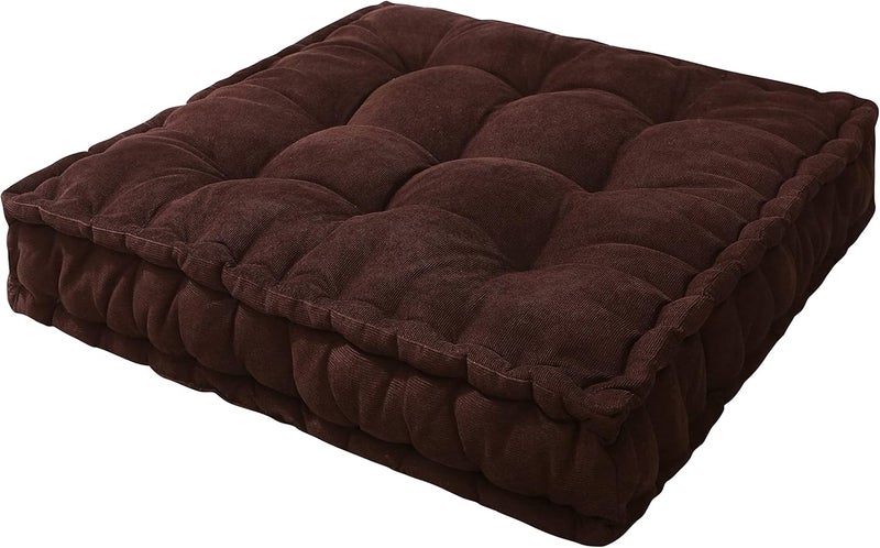 Verpert Floor pillow25x25Inch Square Meditation Cushion Floor Seating for Adults,Oversized Tufted seat Cushion Reading Nook for Kids,Yoga Meditation Pillow Sitting on Floor,Living Room Couch Outdoor - Image 1